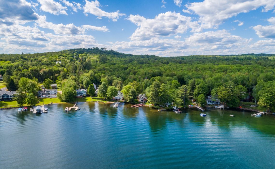 Homes along Lake Winnipesaukee, a top destination for Baby Boomers in the Lakes Region.
